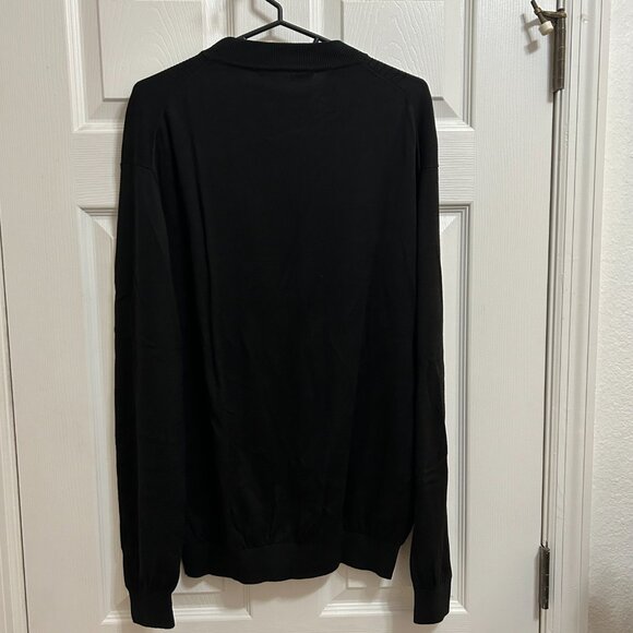 Axis Men’s Black Silk Blend Ribbed Lightweight Sweater Size L - Picture 3 of 3
